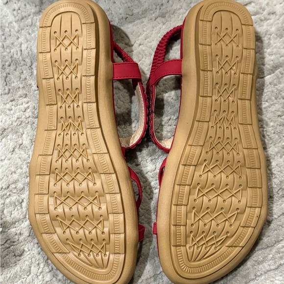 Elegant Red Embellished Women's Sandals size 42 (10.5-11) - Picture 5 of 8